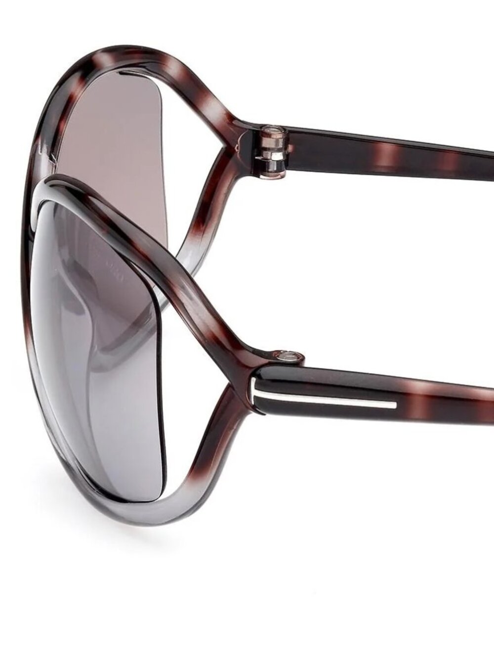 NEW TOM FORD TF1068 55C GREY HAVANA GREY SILVER FLASH MIRROR SUNGLASSES - Picture 3 of 7
